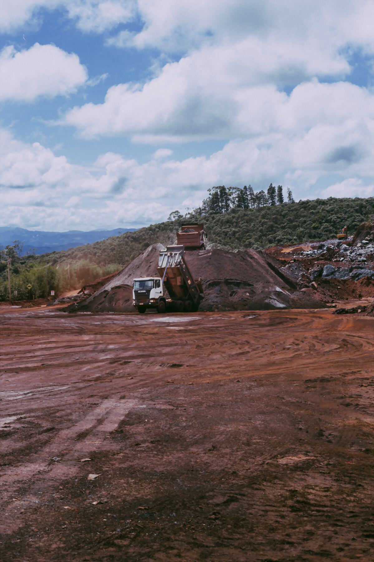 Haulage truck working an open-pit mining site